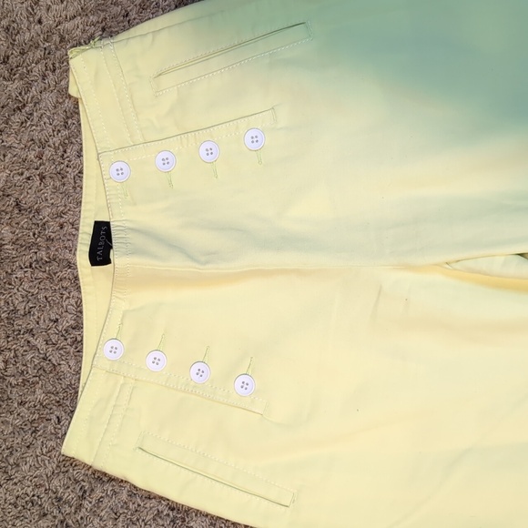 Talbots Sailor Capris Wide Leg Cropped Capri Pants  Bright Lemon Sz 6P - Picture 2 of 10